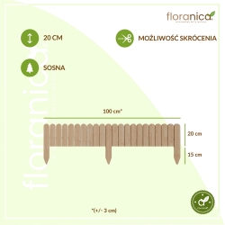 Rollborder 100 "20" - elastyczny płot drewniany o rozmiarach 20x100cm