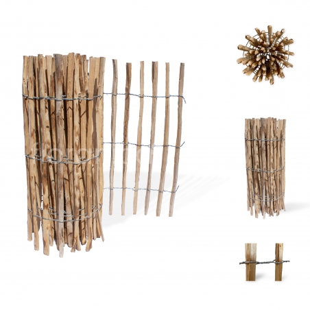 Płot leszczynowy r.12-14cm. Drewniany płot ogrodowy o długości 5m