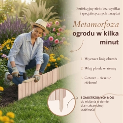 Floranica Rollborder elastyczny drewniany płot 200x20 cm Obrzeża rabat, trawnika, dekoracja, ogrodzenie sadów, ścieżek