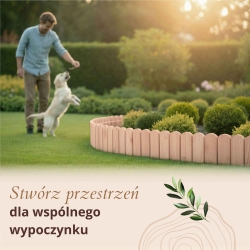 Floranica Rollborder elastyczny drewniany płot 200x20 cm Obrzeża rabat, trawnika, dekoracja, ogrodzenie sadów, ścieżek